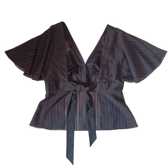 Bebe Sexy Black Top Open Back with Ties - Picture 6 of 9